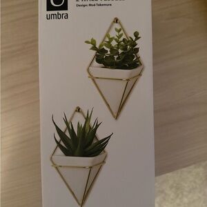 Umbra Gold and White Geometric Wall Shelves